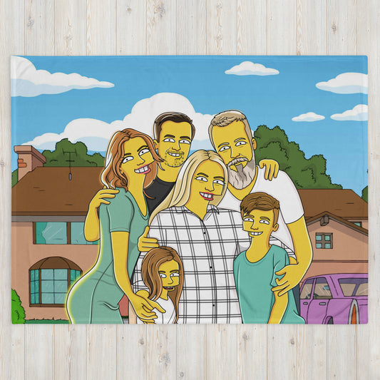 Custom Simpsons Throw Blanket